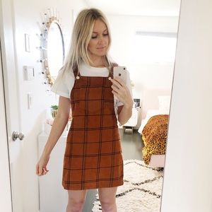 Thin Corduroy Camel Colored Plaid Jumper